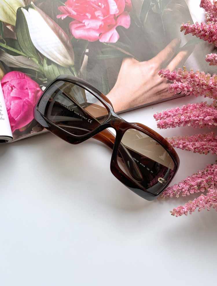 Chanel - CC Mother of Pearl Sunglasses Brown