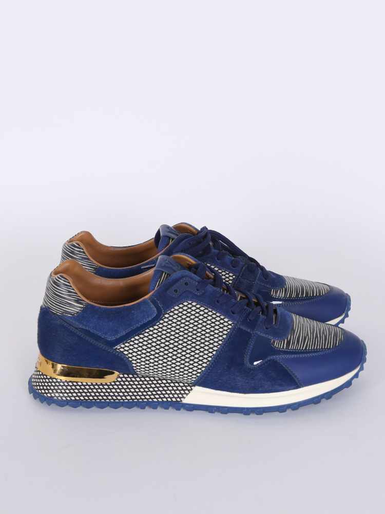 Louis Vuitton Go 0157 Men's Sneakers Blue Suede Runaway Line