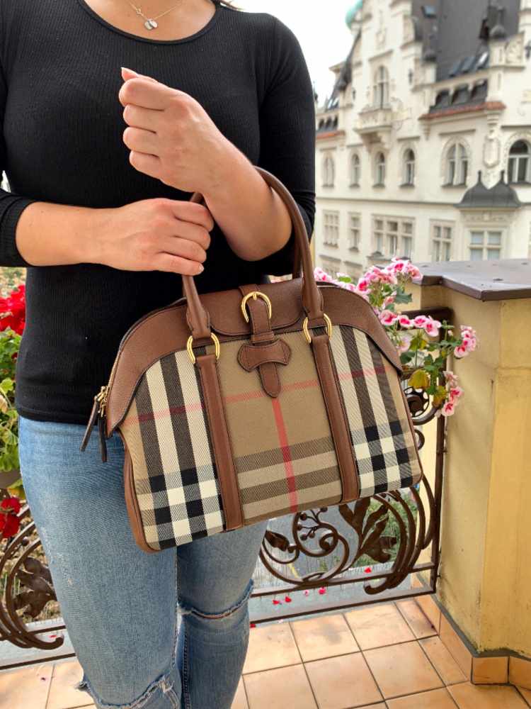 Burberry Check Medium Bowling Bag