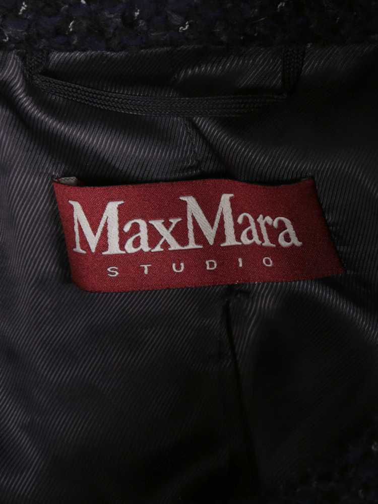 Max Mara - Studio Short Tweed Coat Dark Blue 38 | www.luxurybags.eu