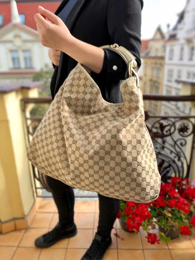 Gucci - GG Canvas Horsebit Large Hobo