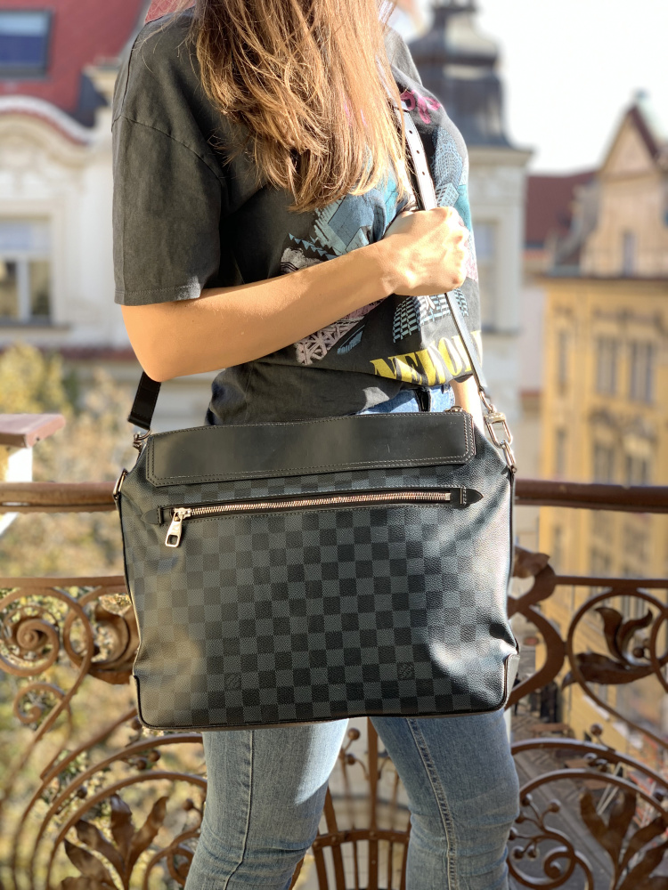 Louis Vuitton Greenwich bag in damier canvas with ecru vachette