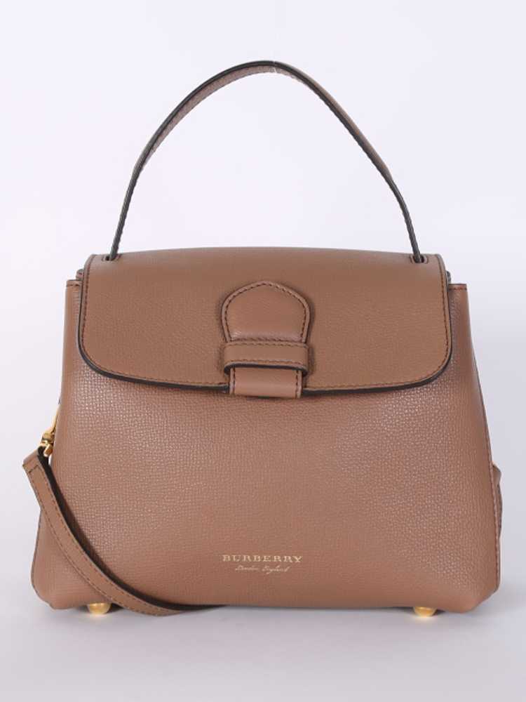 Burberry Grainy Leather House Check Small Tote Brown www.luxurybags.eu