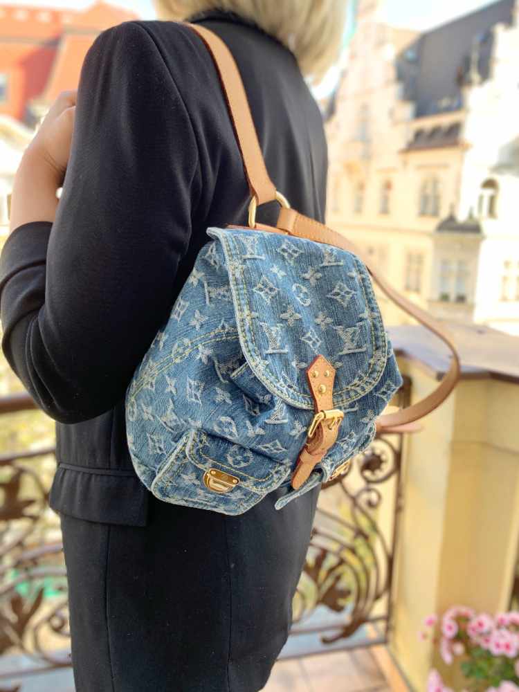 Louis Vuitton, Bags, Louis Vuitton Chalk Backpack Monogram Denim Blue