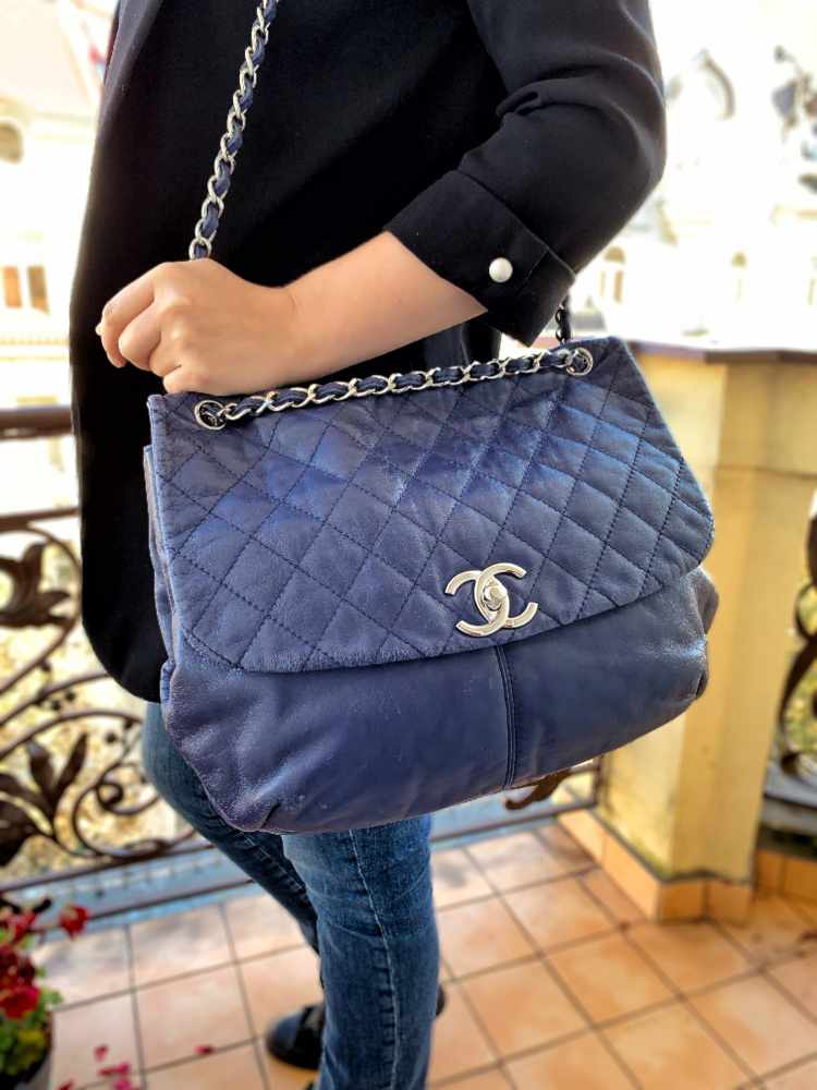 Chanel - Lambskin Chain Soft Flap Bag Blue