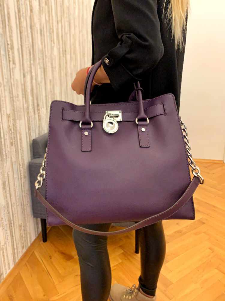 Hamilton Large Saffiano Leather Purple 