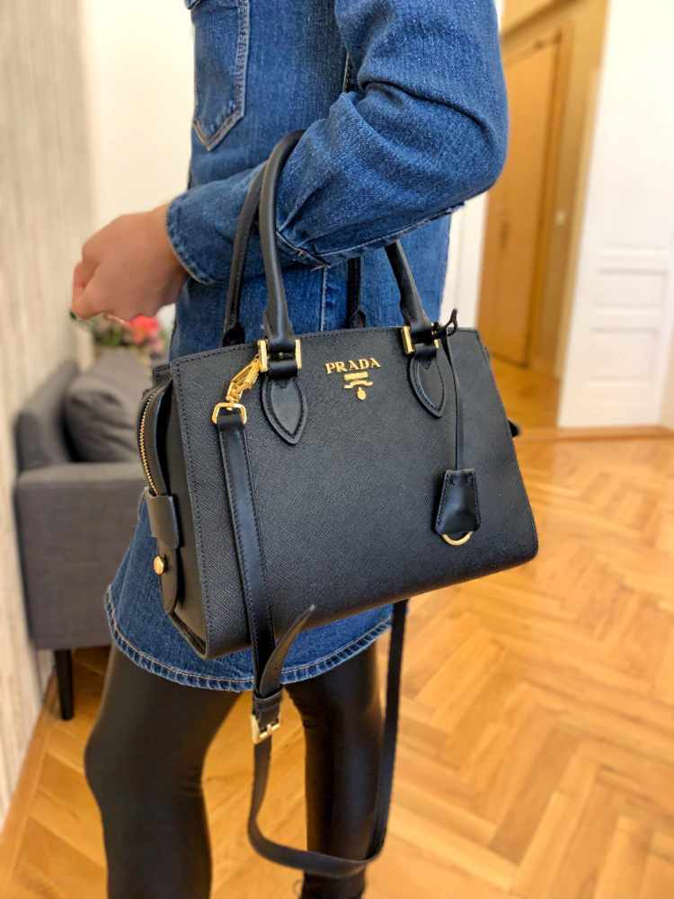 Prada - Saffiano Soft Calf Small Tote Nero