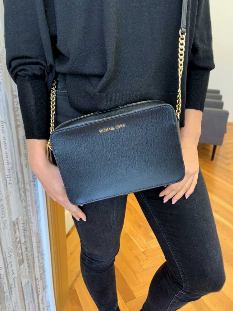 michael kors jet set crossbody black