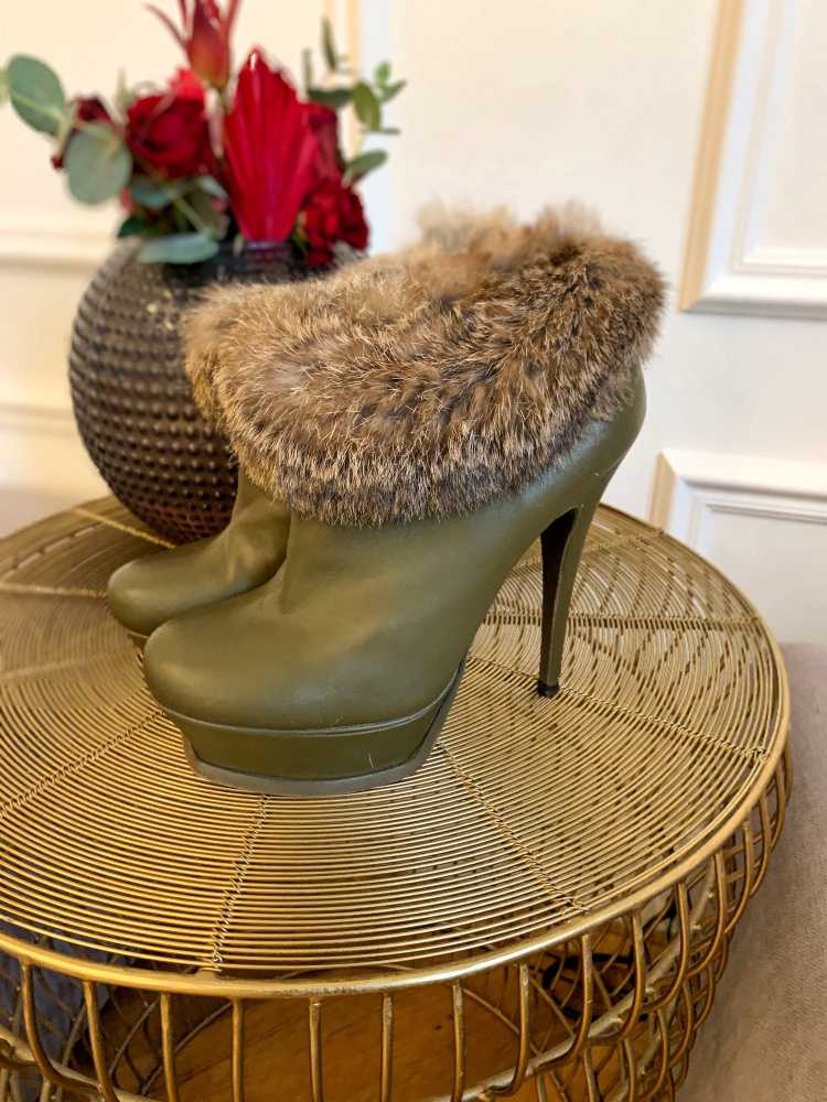 Ysl fur boots clearance