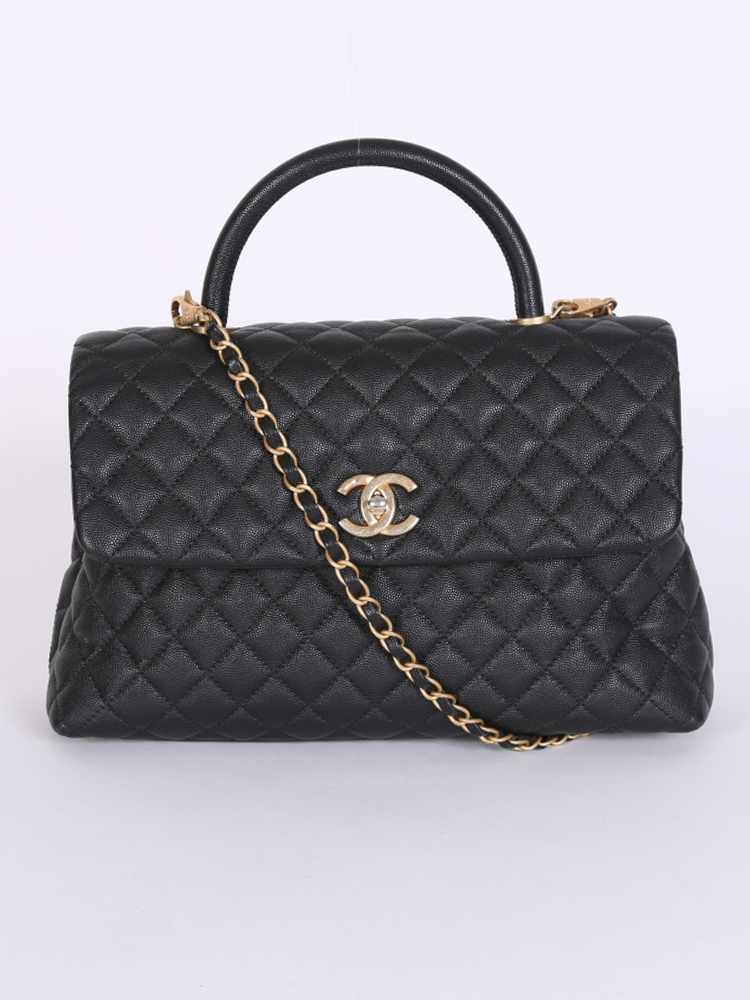 Chanel Timeless Caviar Medium Flap Bag Black Leather ref.82745