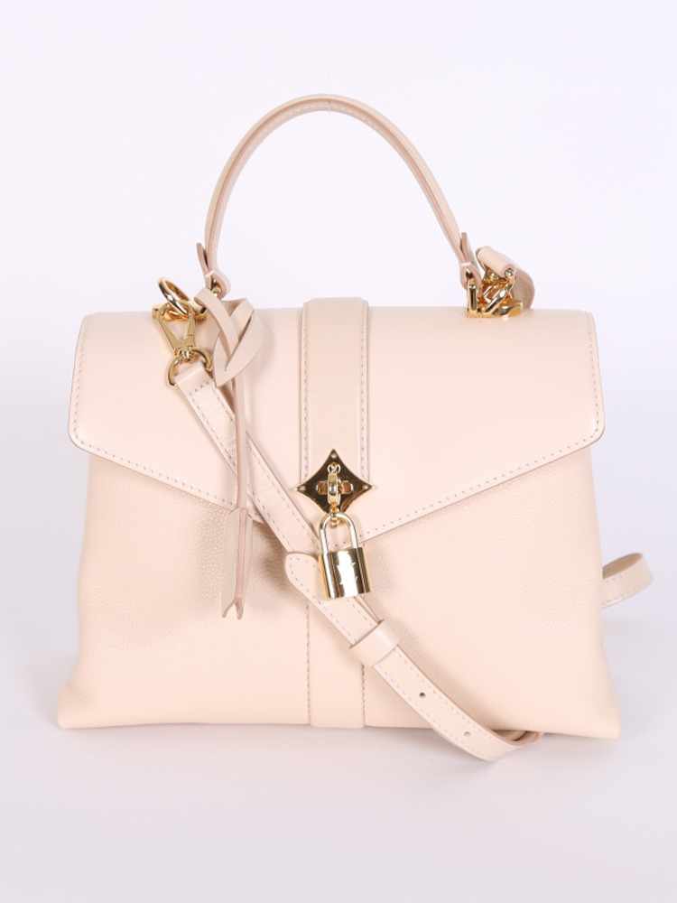 LOUIS VUITTON Grained Smooth Calfskin Rose Des Vents PM Creme 412277