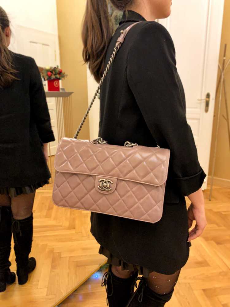 Chanel - Perfect Edge Large Glazed Calfskin Shoulder Flap Bag