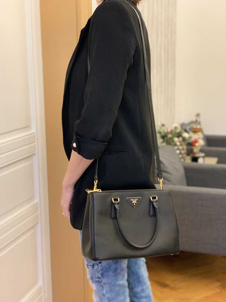 Small Saffiano Leather Double Prada Bag