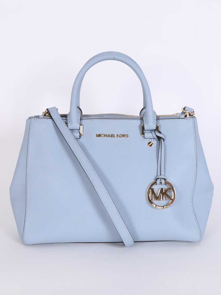 Michael kors sutton clearance saffiano blue leather satchel