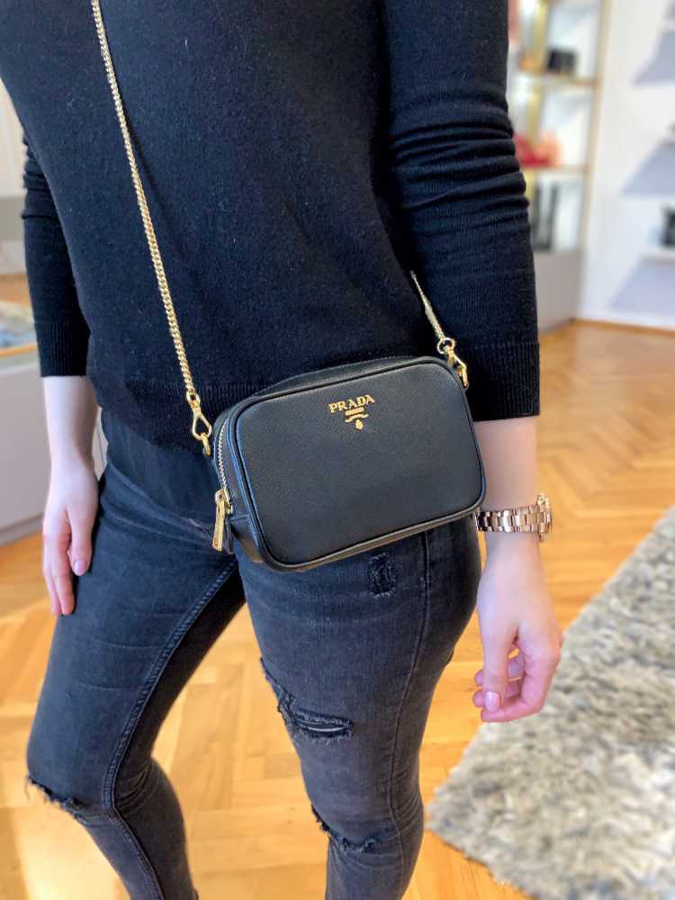 Prada - Saffiano Mini Camera Crossbody Nero