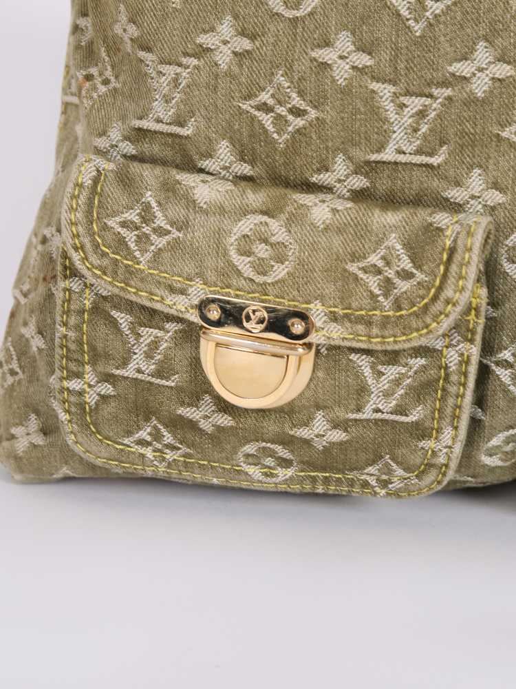 Louis Vuitton Green Denim Monogram Denim Baggy GM Bag - Yoogi's Closet
