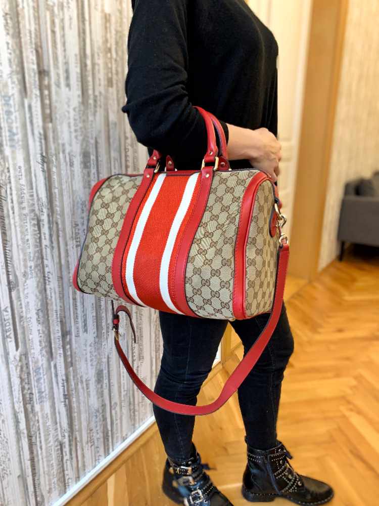 GUCCI GG VINTAGE WEB BOSTON BAG