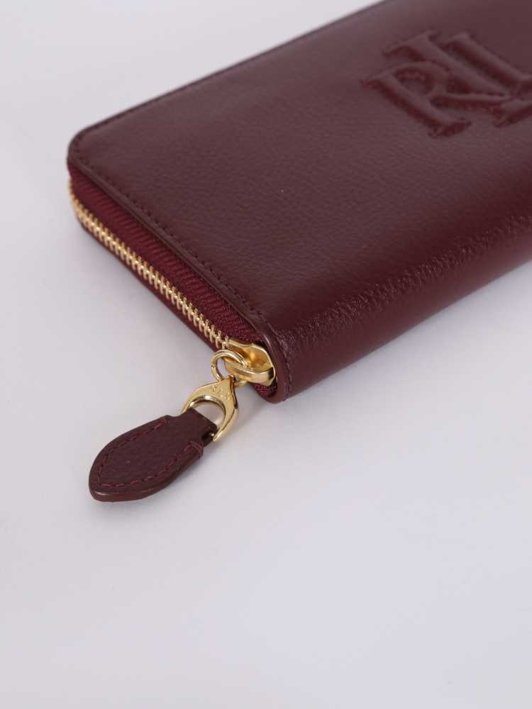Lauren Ralph Lauren - Leather Zippy Wallet Burgundy | www 