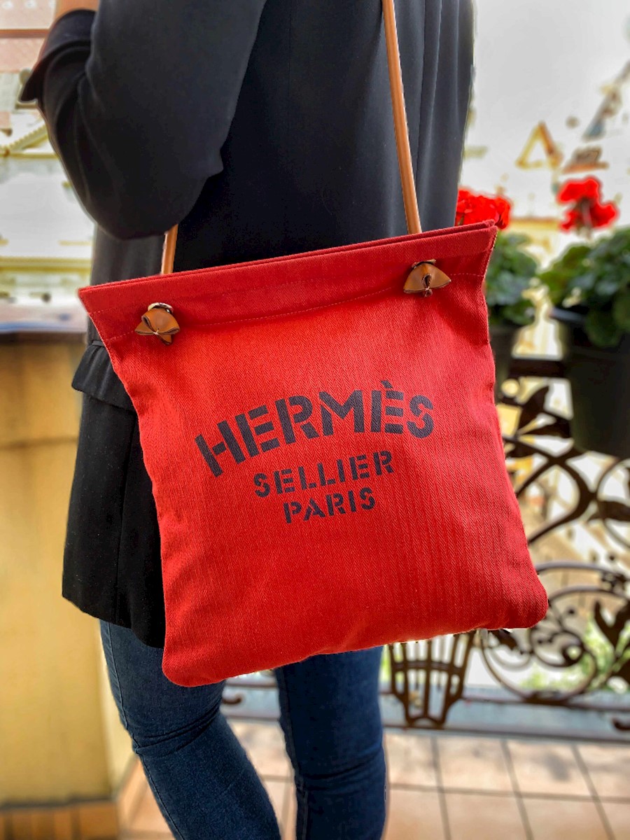 Hermes Aline Grooming Canvas Bag Navy SHW in 2023