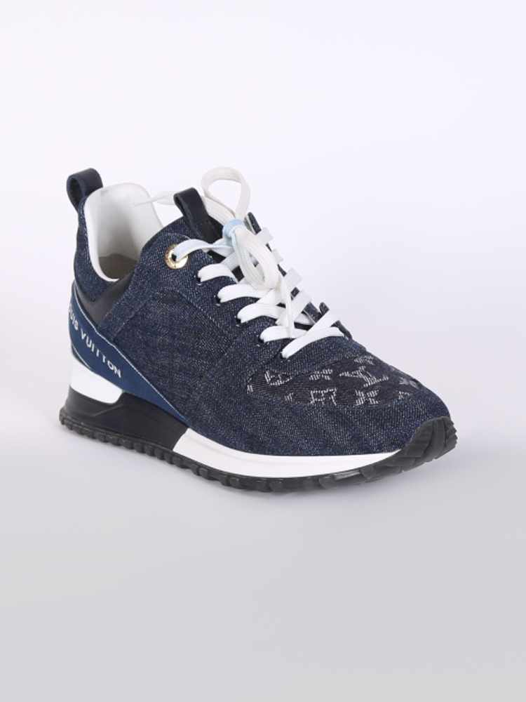 Louis Vuitton Run Away Blue Jeans Ladies Sneaker - Size 37 Euro / 7 US