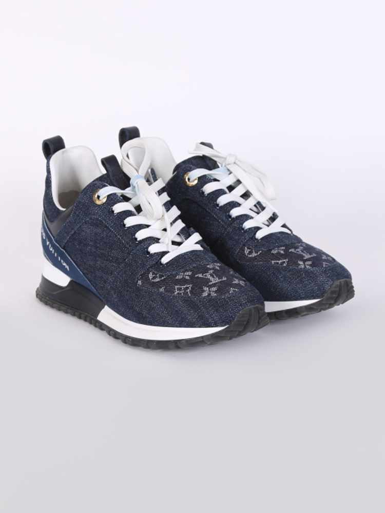 Louis Vuitton Run Away Blue Jeans Ladies Sneaker - Size 37 Euro / 7 US