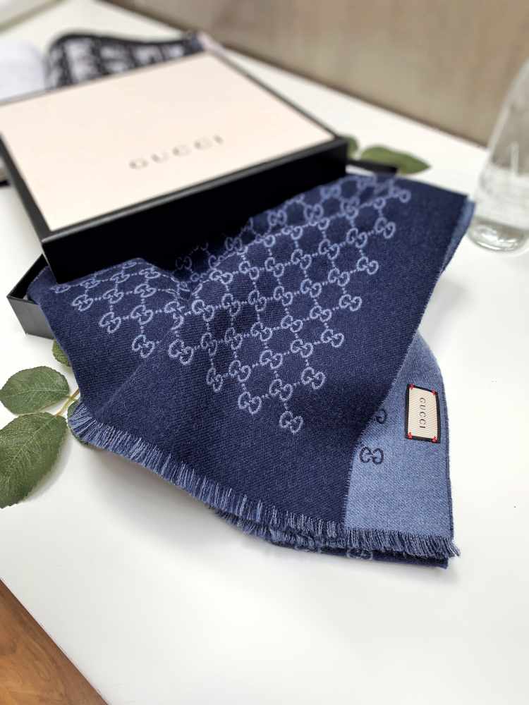 Gucci Double Jacquard GG Wool Scarf