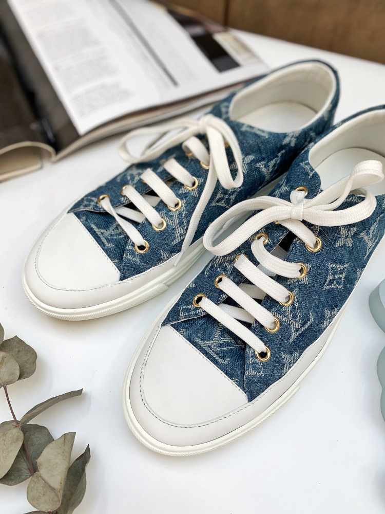 Louis Vuitton - Stellar Monogram Denim Sneakers Bleu 38