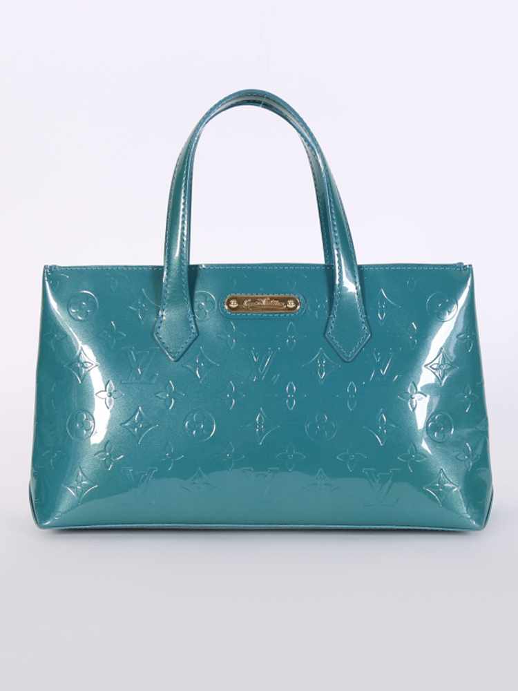 LOUIS VUITTON Vernis Wilshire PM Blue Galactic 227990