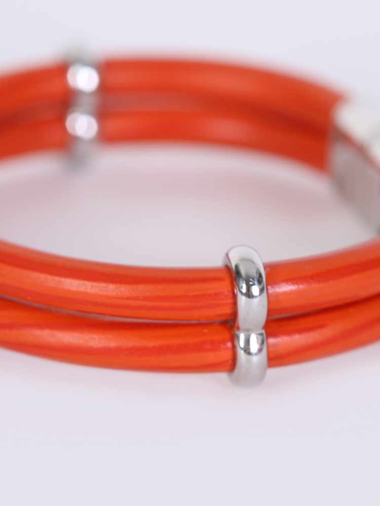 Louis Vuitton Keep It Twice Lock Charm Bracelet Orange Leather Pony-style  calfskin ref.984475 - Joli Closet