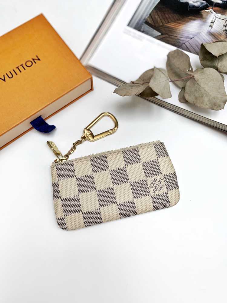 damier azur key pouch