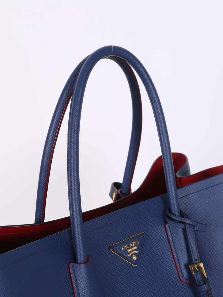 Prada Large Saffiano Cuir Double Tote - Blue Totes, Handbags - PRA900604