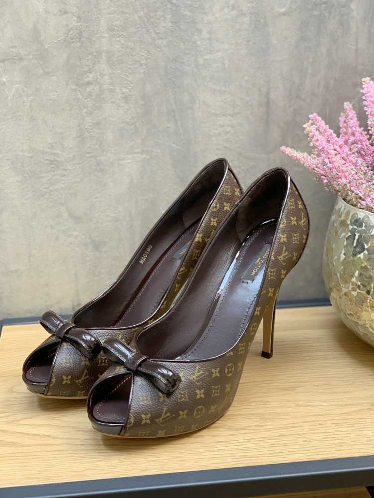 Louis Vuitton, Shoes, Authentic Louis Vuitton Pumps Matchmake Brown  Monogram Line Women Size 37 Us 7