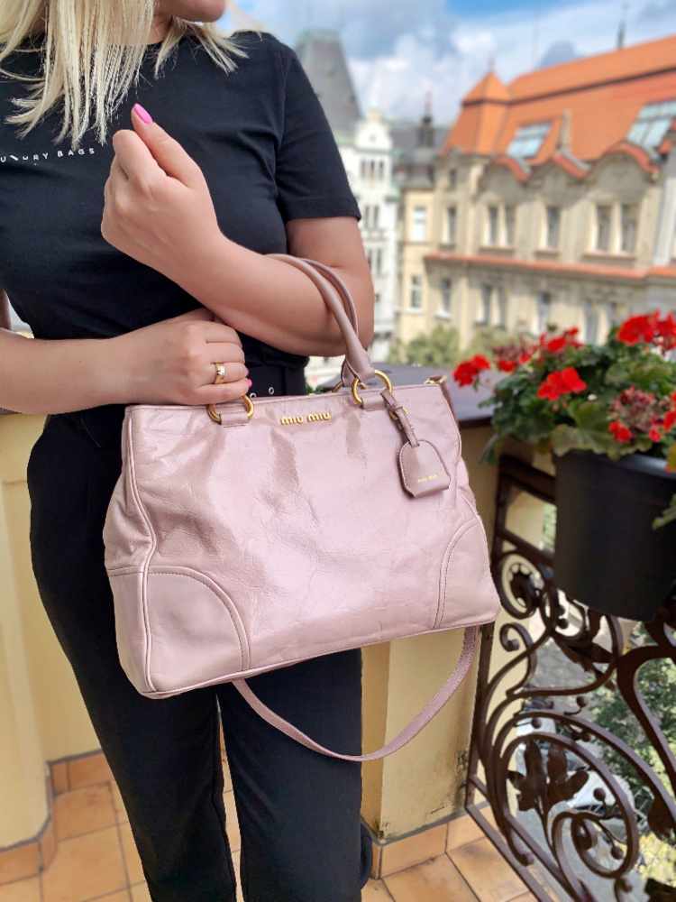 Miu Miu Vitello Shine Satchel