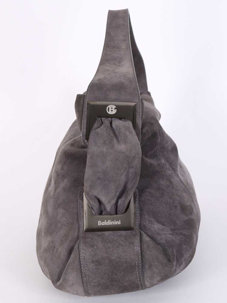 Baldinini - Suede Leather Shoulder Bag Grey | www.luxurybags.eu