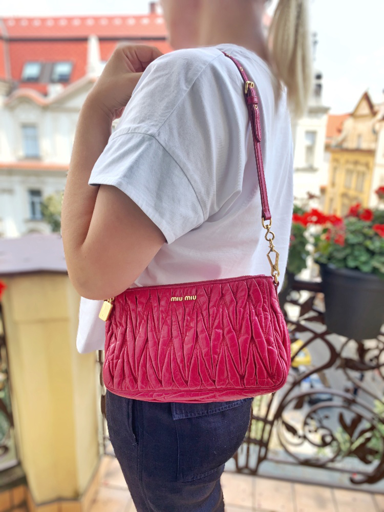 Miu Miu matelassé shoulder bag, Pink