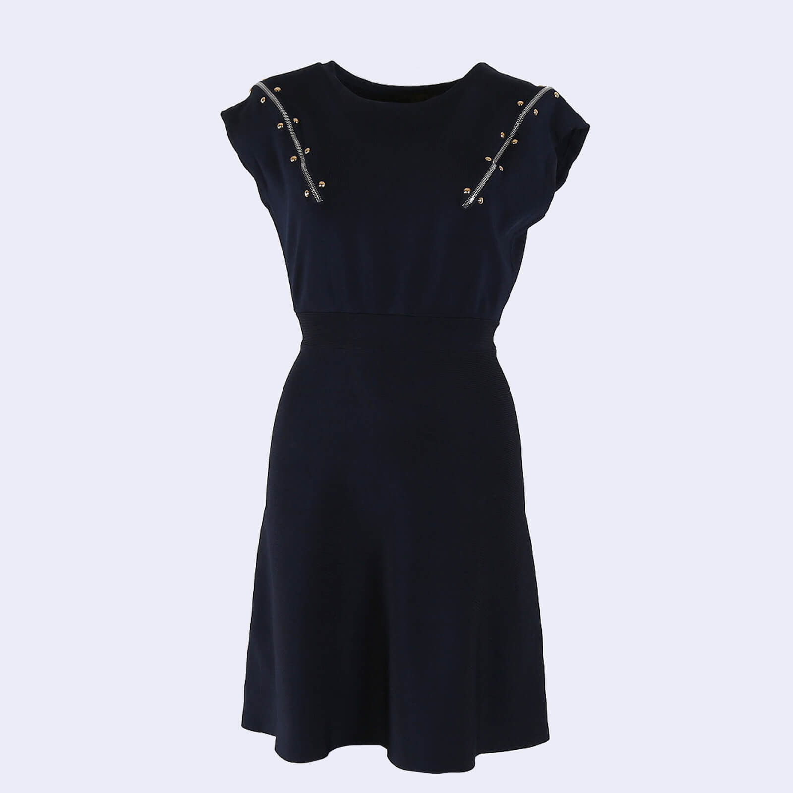Louis Vuitton - Studded Zippy Detail Knit Dress Navy M