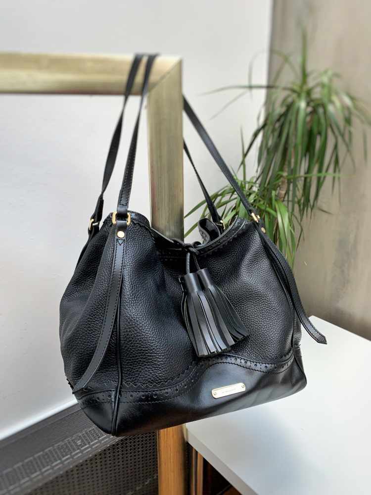 Burberry - Canterbury Tassel Leather Shouder Bag Black
