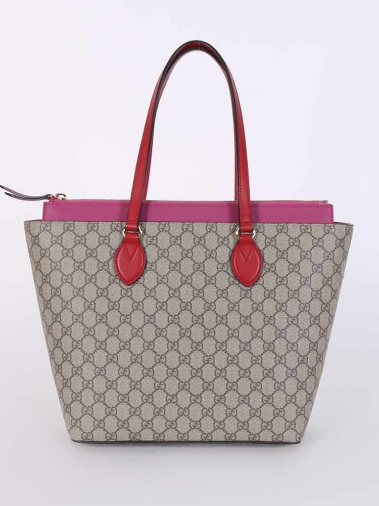 Gucci - GG Supreme Medium Tote Pink/Red