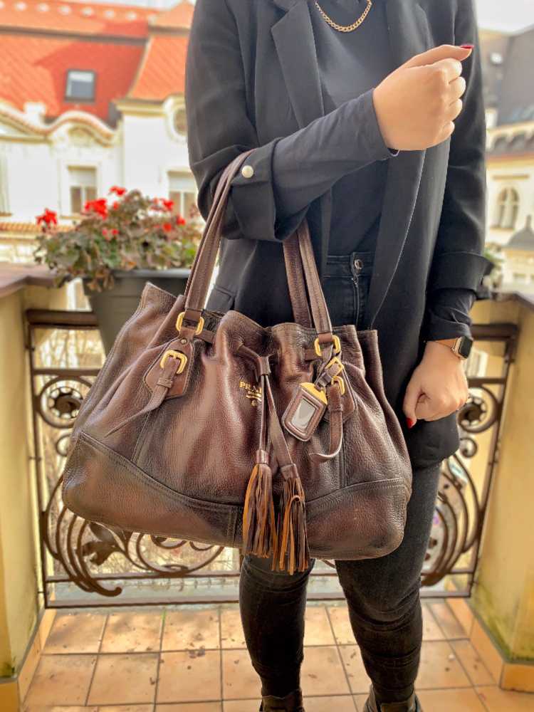 Prada Hobo Shoulder Bag in Brown