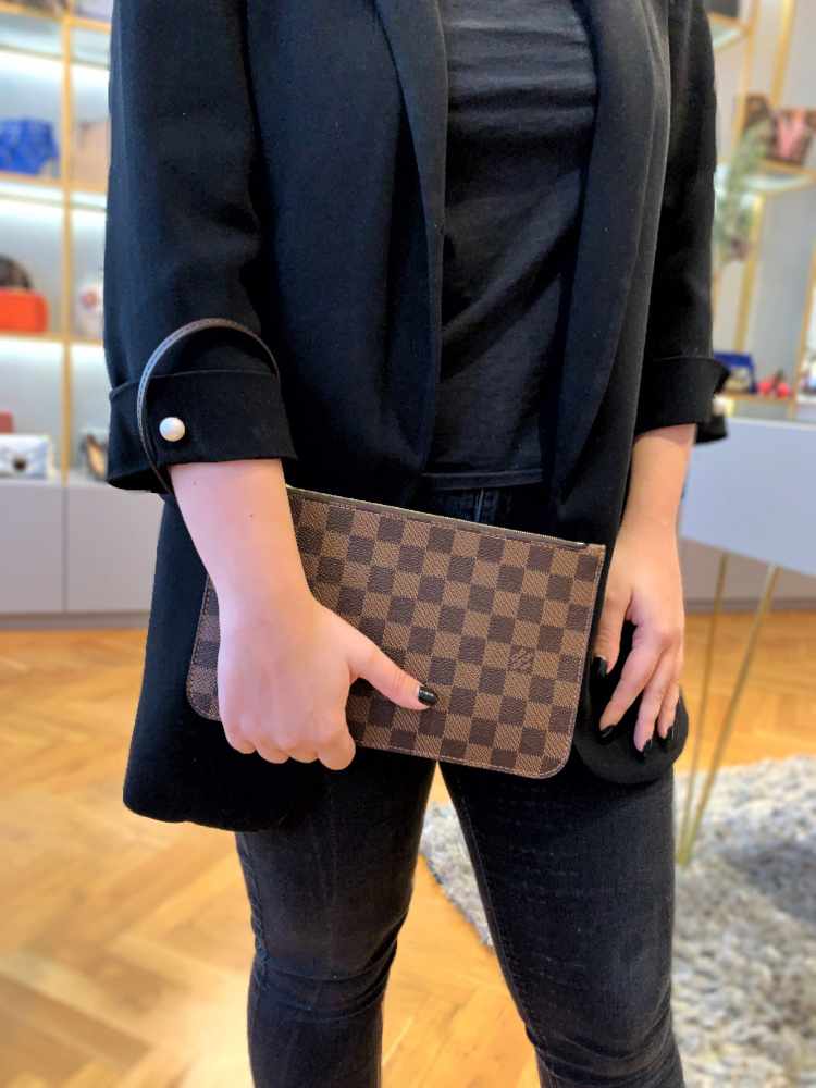 Louis Vuitton Pochette Felicie Damier Ebene Canvas Wallet