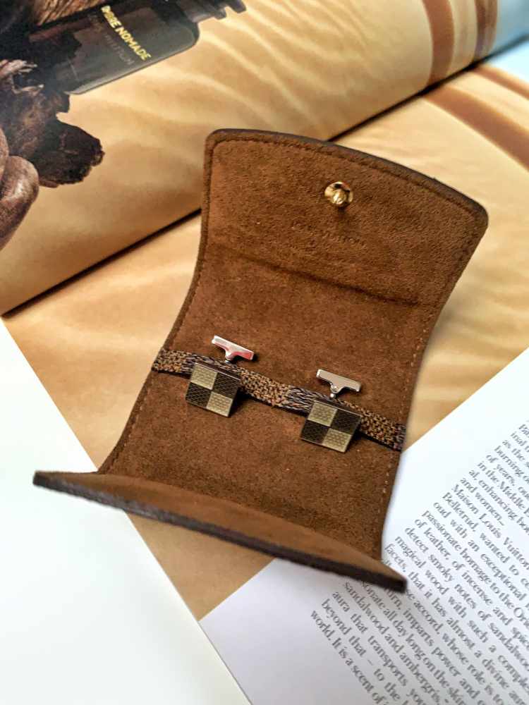 LOUIS VUITTON SV925 Bouton to Manchette Signature Cufflinks Damier