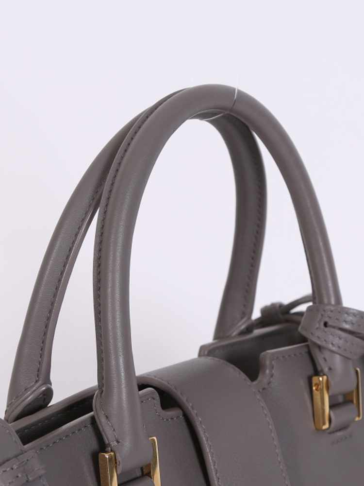 Saint Laurent - Baby Cabas Calfskin Bag with Strap Grey