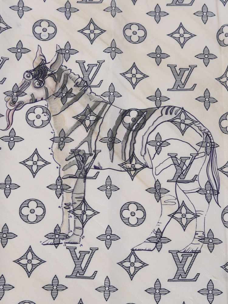Louis Vuitton - Monogram Savane Chapman Watercolor Zebra Pocket Scarf