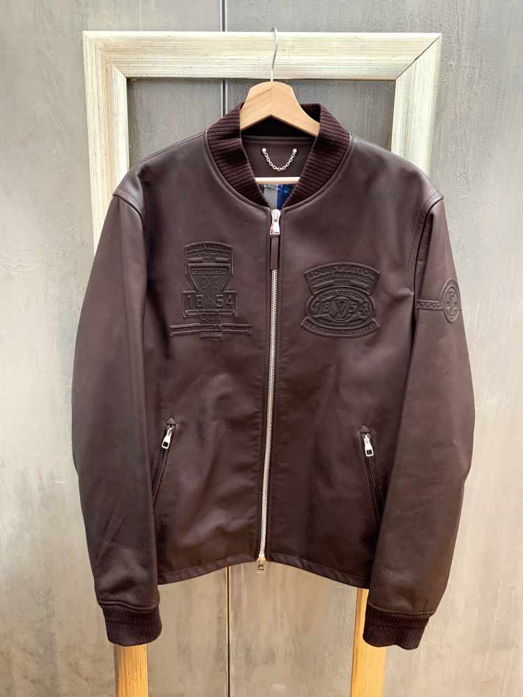 Louis Vuitton - Leather Men Bomber Jacket Brown 56