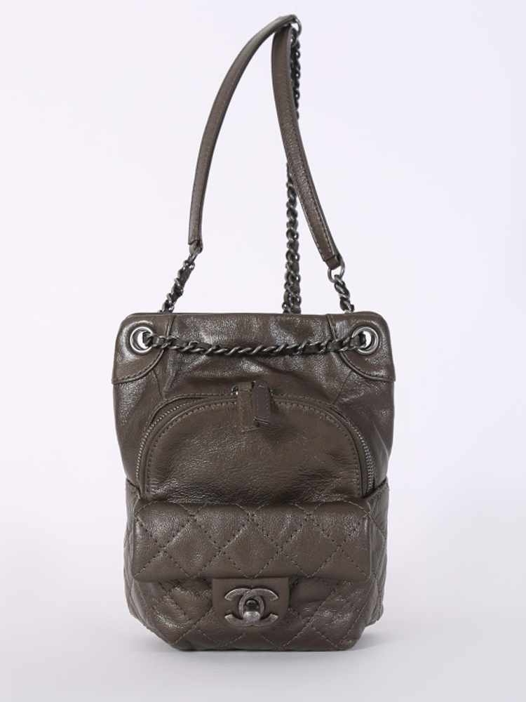 Chanel Dark Green Quilted Backpack