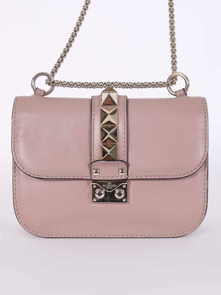 Valentino - Rockstud Calfskin Chain Flap Bag Nude