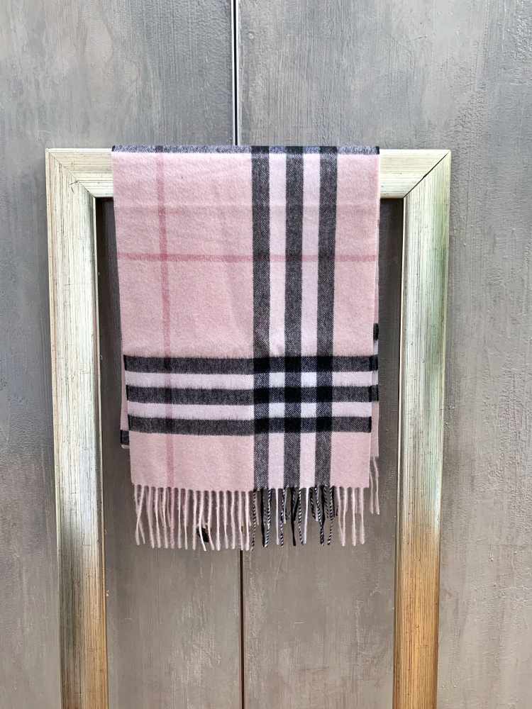 Checked Cashmere Scarf in Pink - Burberry