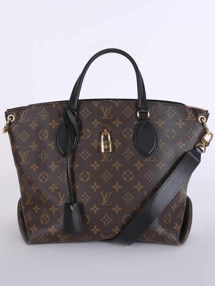 Louis Vuitton Flower Zipped mm Monogram Canvas Tote Bag Noir