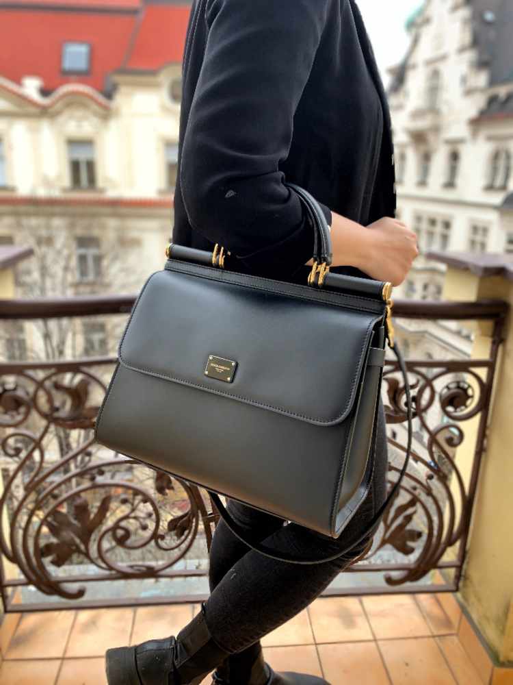 Dolce & Gabbana Dolce Gabbana Large Sicily 58 Bag In Calfskin And Cashmere  Split-Grain Leather