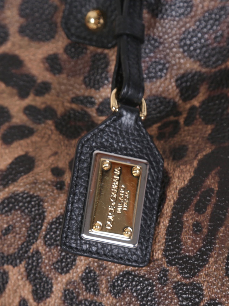 Dolce & Gabbana - Beatrice Leopard Print Leather Studded Shoulder 